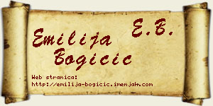 Emilija Bogičić vizit kartica